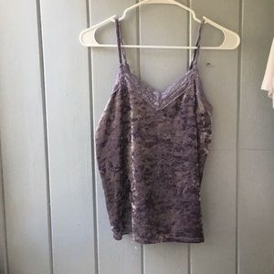 Velvet cami top purple and grey